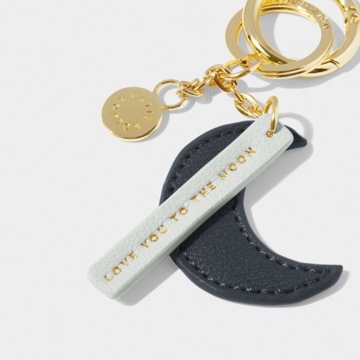 Katie Loxton Chain Keyring 'Love You To The Moon' - Graphite